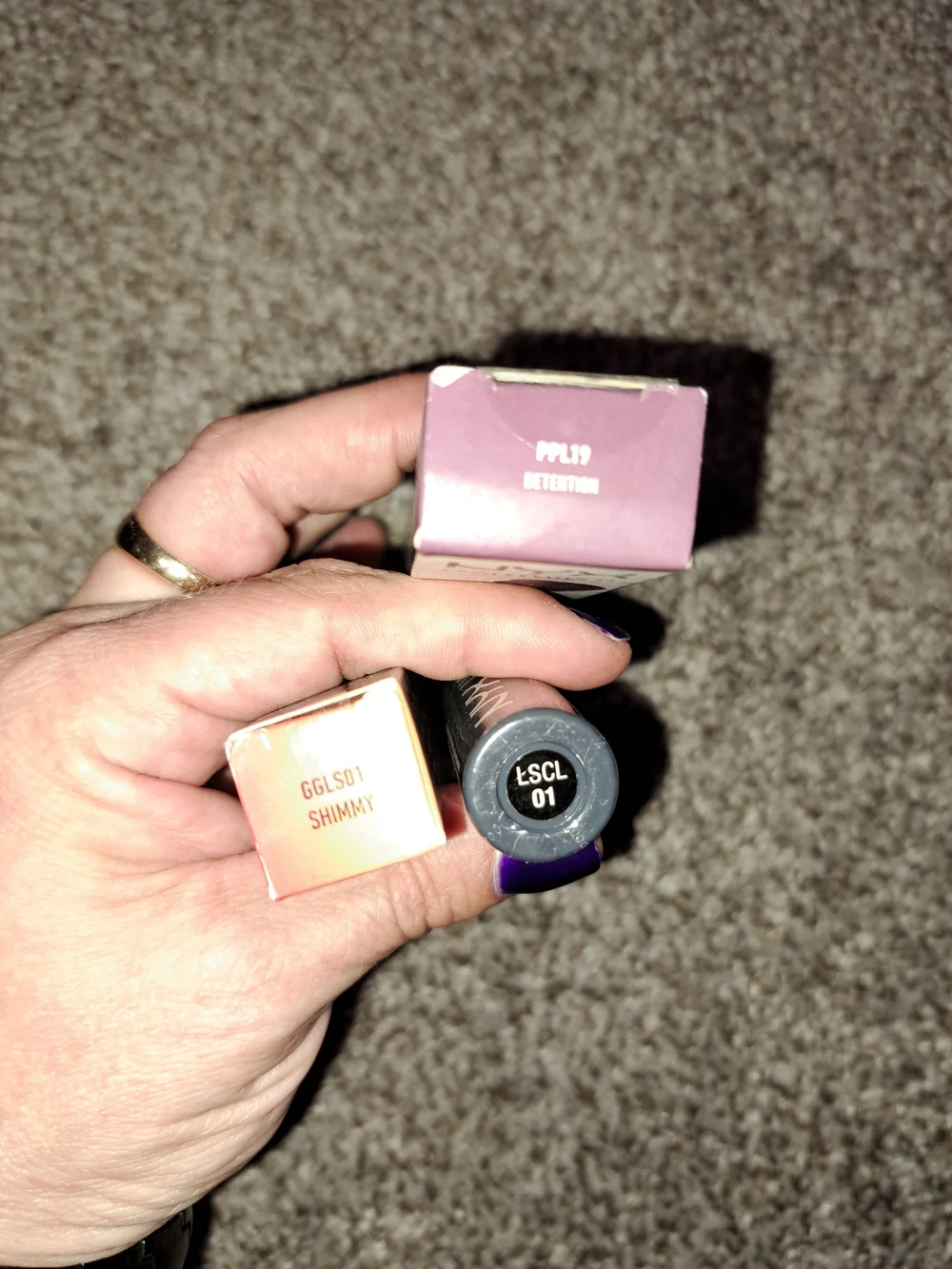 NYX Powder Puff Lippie & Glitter Goals Lipstick Set -Purple, Orange, Silver, NEW